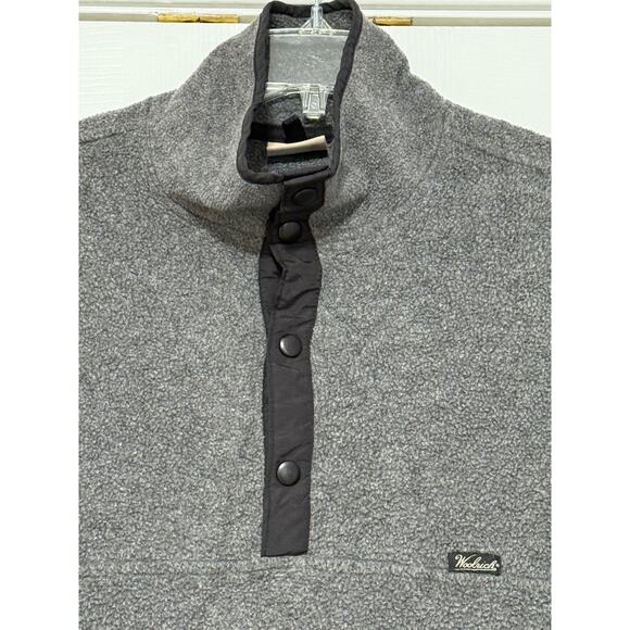 Men's Vintage Woolrich Polartec 1/4 Snap Gray Fleece Pullover, Size L - Picture 4 of 7